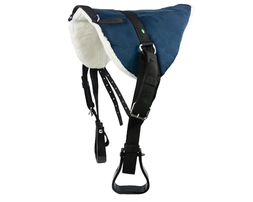 Brama West Toledo Bareback Tapis D'Équitation Avec Poignée Et Fourrure Synthétique - Rouge Taille Poney Sans Arbre