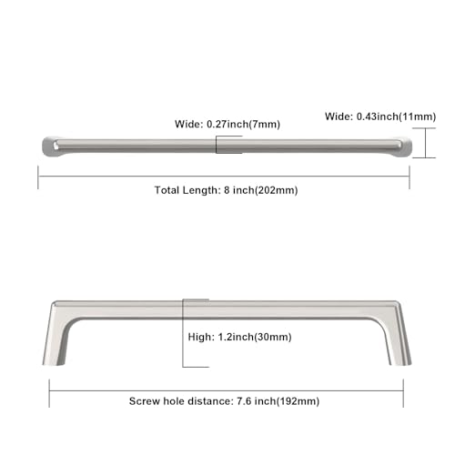 Image of Asidrama 10 Pack 7.5 Inch(192mm) Polished Chrome Cabinet Pulls Cabinet Handles Cupboard Handles Kitchen Cabinet Hardware for Cupboard Drawer Pulls