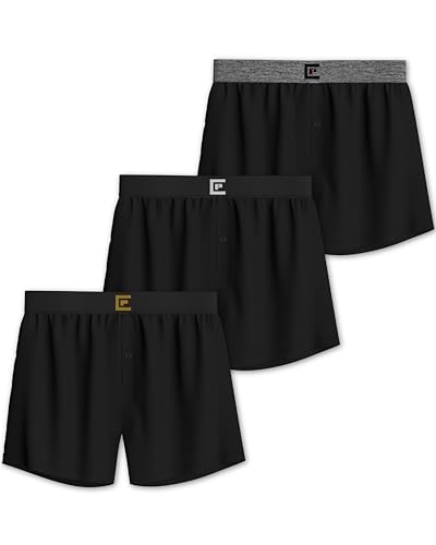 Pierre Calvini Herren Boxershorts weit geschnitten (3er/6er Pack) 95% Baumwolle 5% Elastan lockere Passform atmungsaktiv & etikettenfrei weiche Schlaf-Boxershorts
