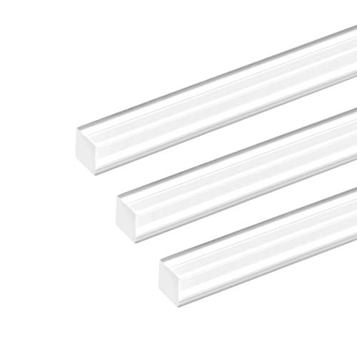 Image of uxcell Acrylic Square Rod,10mmx10mmx20inch Clear Plastic Rod Solid PMMA Bar 3pcs