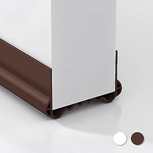 Vastaia Tochtstopper voor deuren, 2 stuks, 100 cm, geschikt voor 3-5 cm dikte, maximale openingenvulling 2,5 cm, kan vrij worden gesneden, snel en eenvoudig aan te brengen, als geluidsisolatie,