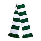 Celtic Style Bar Scarf, Green + White Soccer Fan Scarf