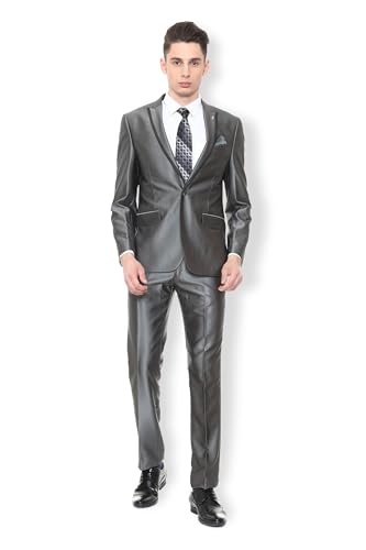 Image of Van Heusen Men's Rayon Grey Two Piece Suit Business Pants Set