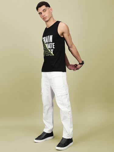 Image of Lux Nitro Men's Sleeveless Gym Tank Top Combed Cotton | Scoop Neck Athletic Vest | Ultra-Soft, Tag-Free, Urban Fitness Wear