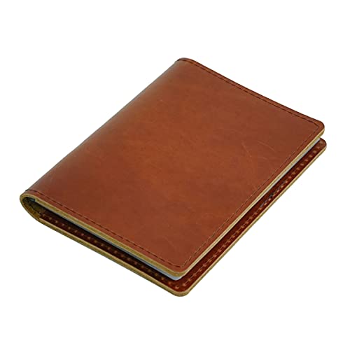 Small Leather 4X6 Photo Album Plastic Sleeve Pages Holds 40 Photos Leather Photo Book Brag Book (Saddle, Machine Sewn) #TOP2
