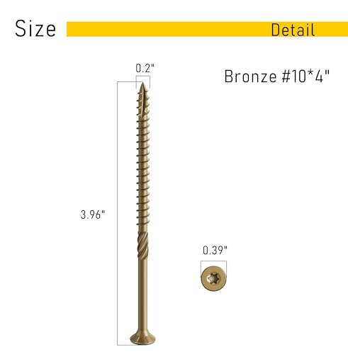 Image of 50pcs Deck Screws #10 x 4 Inch Wood Screw Star /Trox Drive Structural Screw for Timber, Log, Landscaping Wood Etc.