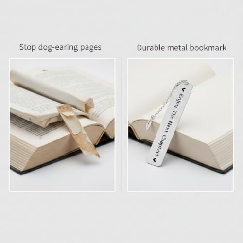 Marque-page acier inoxydable durable contre les pages cornées