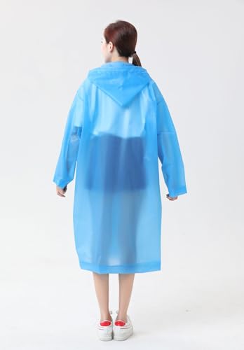 Image of Rain Ponchos for Adults, Reusable PEVA Rain Coats for Women Men Waterproof Lightweight Long Rain Jackets with Hood