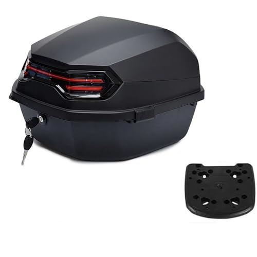 バイク用シートバッグ バイクツアーテールボックススクータートランク荷物トップロック収納キャリアケースソフトバックレスト付き オートバイの ダッフル(Black A and Floor)