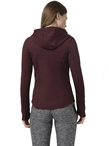 Image of Jockey MW31 Women's Microfiber Elastane Stretch Slim Fit Standard Hoodie Active Wear Jacket with Curved Back Hem and Stay Dry Treatment