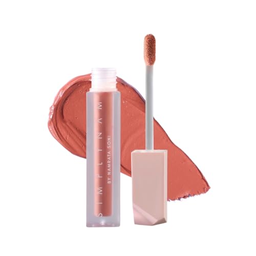 SIMPLYNAM Matte Liquid Lipstick – Dusty Pink | 1 Stroke Full Coverage | Lightweight Velvet Matte Finish | Transfer-Proof & Smudge-Proof | Infused with Peptides & Hyaluronic Acid | Vegan & Cruelty-Free
