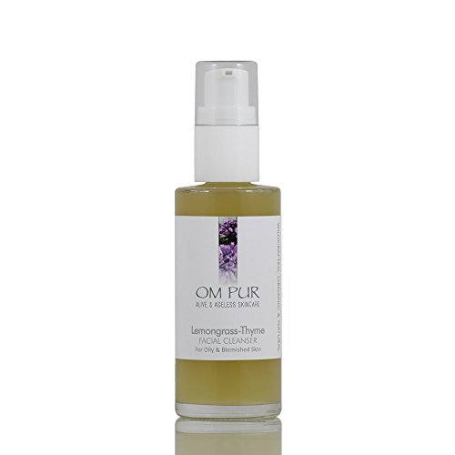OM PUR Lemongrass Thyme Facial Cleanser - Organic Daily Face Wash for Women and Men - Best Anti Aging, Non Foaming, Deep Pore Hydrating Gel for Acne, Normal, Oily, Combination, and Blemished Skin