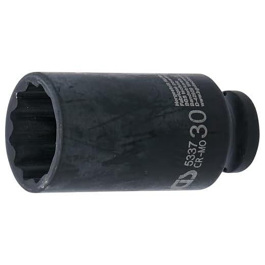 BGS 5337 | Kraft-Steckschlüssel-Einsatz Zwölfkant | 12,5 mm (1/2") | SW 30 mm