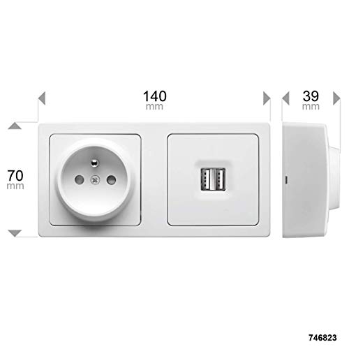 Interrupteur va et vient et prise extra plate Blok avec double USB - 7