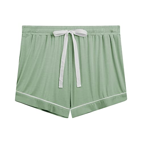 Image of Cherrydew Women Bamboo Viscose Super Soft Comfy Summer Cooling Short Sleeve Button Down Pajama Shorts Set S-XXL