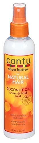 Cantu Natural Hair Coconut Oil Shine & Hold Mist 8 Ounce Spray (237ml) (3 Pack)