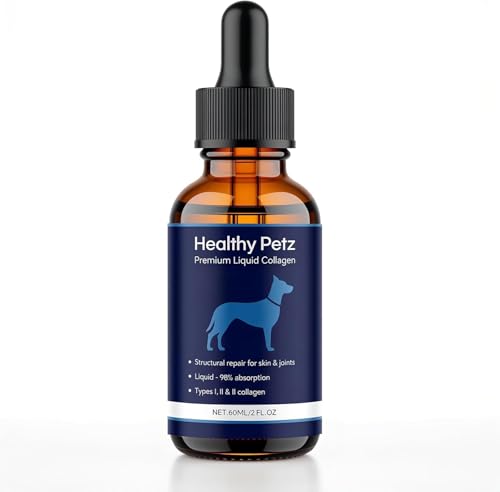 HEALTHY PETZ Premium Liquid Collagen Liquid Collagen for Dogs Pet Collagen Supplement for Joints Skin & Coat Digestive Health Support 60ml / 2 fl oz