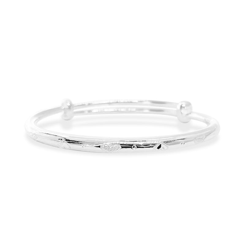Bracelet jonc argent 999 anti-allergie manchette ajustable sculptée femme Cb0200