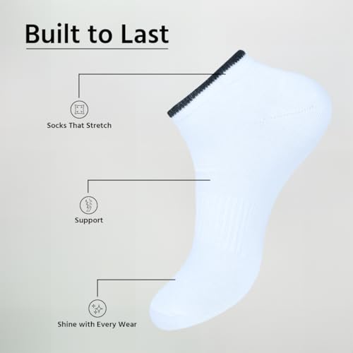 Image of BALENZIA No Show Socks Womens |Pack of 10| Low Cut Ankle Non Slip Footie for Flats Sneaker Slip On Loafer Thin Summer Sock