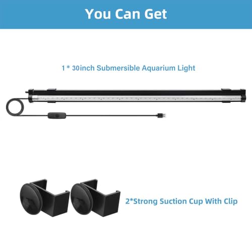 Image of DaToo Submersible Aquarium Light 30Inch Fish Tank Light Bubbler Wall with Air Bubble Hole IP68 Waterproof Color Changing Led Light for Freshwater and Saltwater Aquariums Fish Tanks