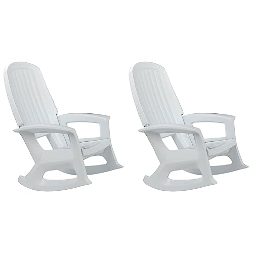 Rockaway-Heavy-Duty-All-Weather-Rocking-Chair-White-2-Pack Rockaway Heavy Duty All Weather Rocking Chair, White, 2 Pack - Image 1