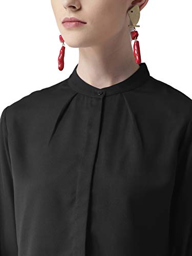Image of Style Quotient Women Red Regular Fit Solid Casual Shirt-RED