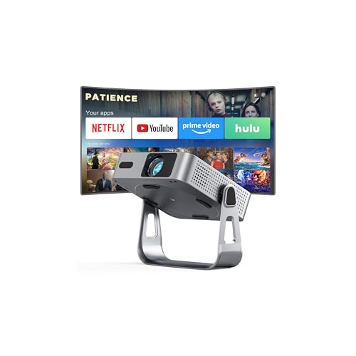 Image of 【Now with Netflix & 2000ANSI】Smart 4K Projector with WiFi and Bluetooth, VISSPL 3D Dolby Audio and Auto Focus Portable Outdoor Projector, Movie Home Theater Projectors for Bedroom /Ceiling
