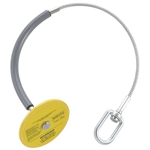 Peakworks Reusable, Lightweight, Steel Drop Thru Anchor, 6" Plate, 2 ft. Cable, Yellow, V8223144