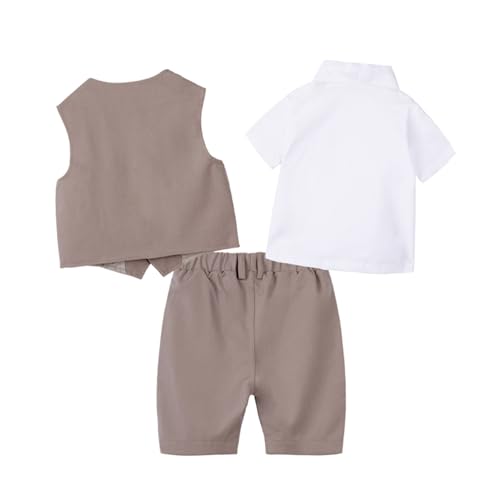 Image of Mud Kingdom Boys Suit 4 Piece Dress Shirt Vest Shorts Set with Bow Tie 2-8 Years