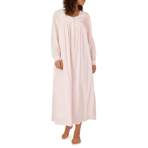 Eileen West Queen Anne’s Lace Womens Sleepwear & Loungewear - Heirloom Dream Collection - 100% Cotton Longsleeve Long Robe
