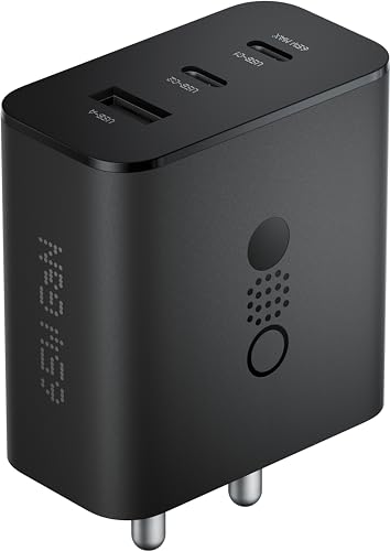 Image of CMF Original 65W Gan Nothing Charger 3-in-1 Type C Fast Charging Wall Adapter, USB C Charger for Nothing Phone 3a /3a Pro /Phone 2, CMF Phone 1 & Support Other Type-C Devices, Charge Adapter, Dark-Grey