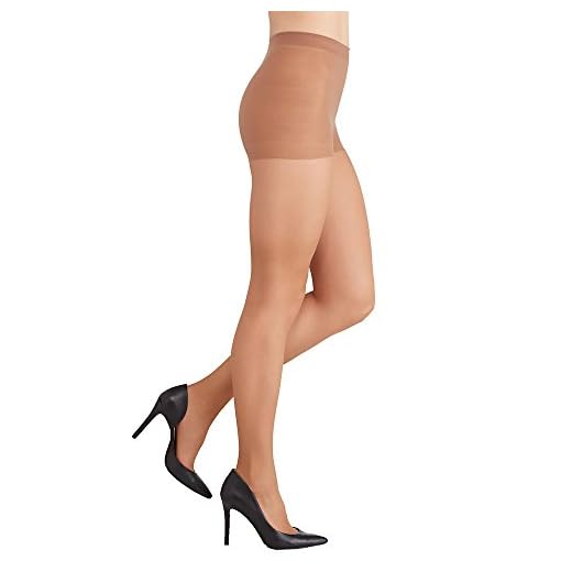 Hanes womens Silk Reflections Silky Sheer Control Top Sandalfoot Hosiery (Pack of 3) pantyhose, Barely There, C-D US