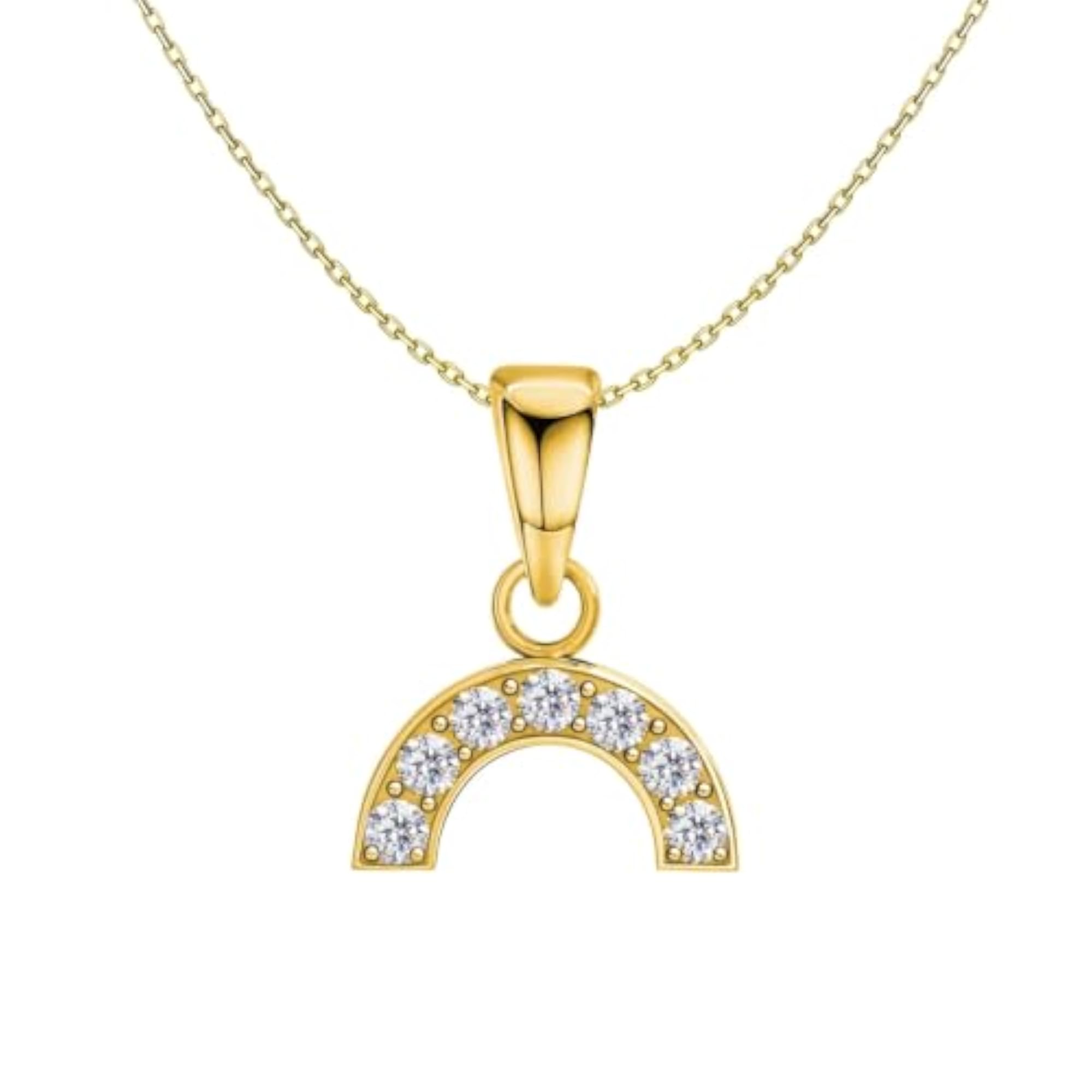 925 Silver Rainbow Pendant Necklace