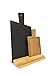 Juego de 2 Tablas de Cortar con soporte, Tabla de Pizarra para Cocina 16 x 23 (tabla con mango 30 cm), MINI Tabla de Cortar de Madera de Bambú con Surcos para Líquidos 11 x 14 (con mango 19cm)