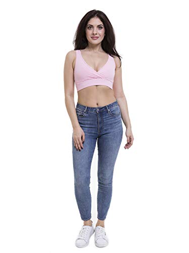 Lunarable Damen Umstands-BH Slim Crop Top Lounge Wear, rose, X-Klein Cover
