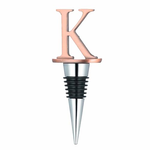 Wine Stoppers,Reusable Wine Bottle Stoppers,Stainless Steel Letter Wine Stopper, Food...