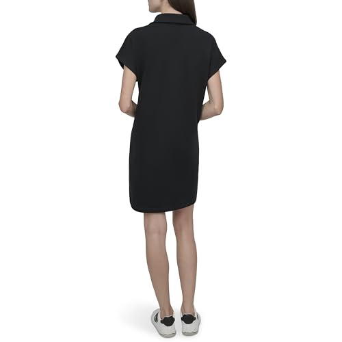 DKNY womens Studded Logo Short Sleeve Collared V-neck T-shirt Dress4