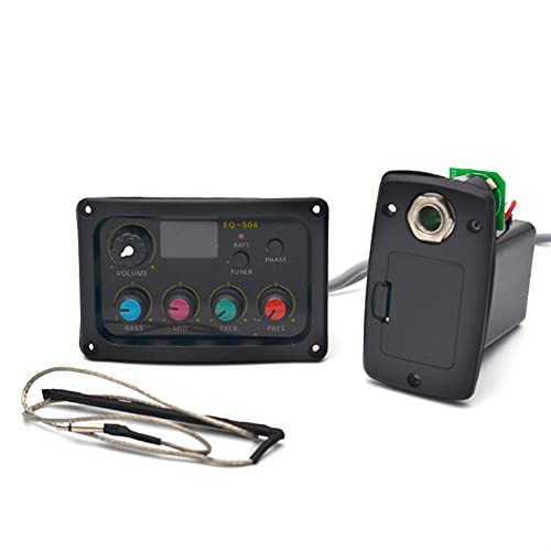 Ecualizador de 4 bandas EQ-504 para guitarra acústica con afinador y captador magnético, marca JITAZHIJIA miniatura 5