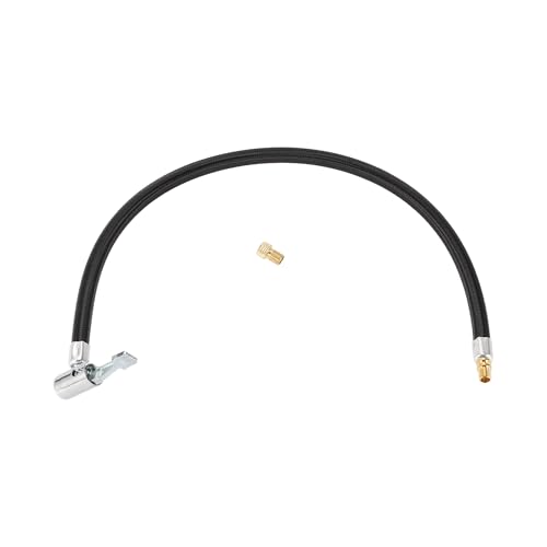 Partuto 1 Set 19.69inch 0.305inx32TPI Universal Tire Inflator Extension Tube for Car Motorcycle Bicycle Air Pump Extend Hose Adapter Tire Valve W/Adapter Durable Nylon Black