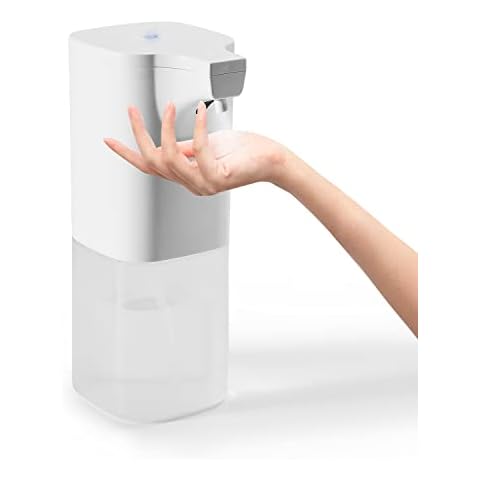 Auxmir Automatischer Desinfektionsspender 350ml Automatik Sprühspender, Alkoholsprühgerät Infrarot Desinfektionsmittelspender, Elektrisch Berührungslos Alkoholspray für Schule Hotel Büro, Weiß Cover