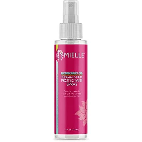 Mielle Organics Mongongo Oil Thermal & Heat Protectant Spray, Protects Hair from Heat Damage, Intense Heat Defense, Curl Pattern Protection, Safe for All Hair Types, 4 Ounce
