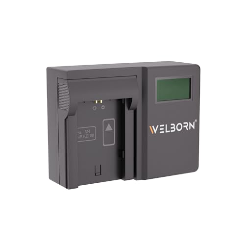Image of WELBORN LCD Camera Battery Charger Charger for Sony Camera Battery NP-FZ100 Compatiable with Sony Alpha A7CR A7S III A1 ZV-E1 A7C A9 A7 IV A6600 A9 II A7 III A7C II A7R V A9 III A6700 A7R III