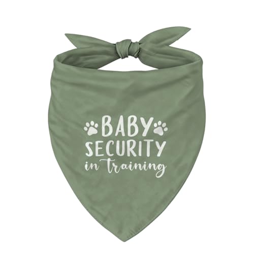 Baby Security in Training Dog Bandana Green Adjustable Triangle Dog Scarf Dogs Pregnancy Announcement Bandana Pregnancy Announcement Accessory for Small and Medium Dogs