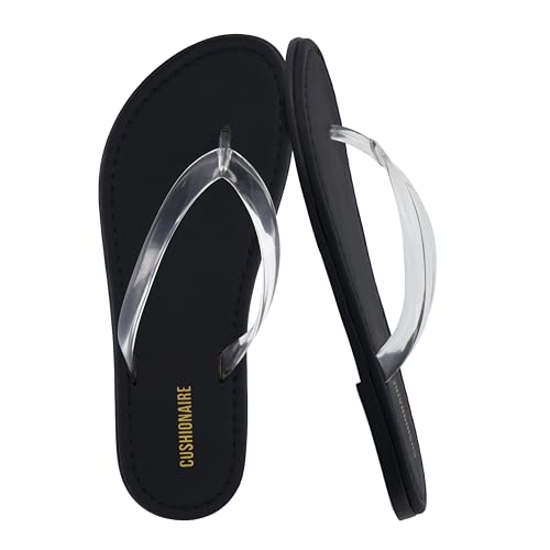 CUSHIONAIRE Surf Flip Flop Sandals for Women with Flexible Sole and Soft Jelly Strap, Lightweight Casual Slides