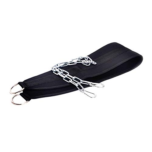 Nakw88 - Cinturón de inmersión con cadena, cinturón de levantamiento de pesas, para hombres, Power Equipments Nylon Heavy Dip Belt, No nulo, como se muestra en la imagen, common type