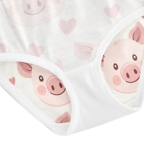 Wusikd Cute Pig Face Girls' Underwear Cotton Pink Girls Briefs Soft Toddler Underwear 2T 5