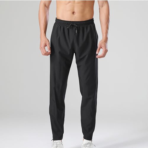 Pants for Men Summer Fashion Running Joggers Men's Quick Dry Workout Slacks Pants Elastic Drawstring Lightweight2