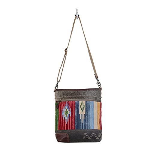 Myra Bag Technicolor Shoulder Bag Upcycled Cotton & Hair Leather S-30604