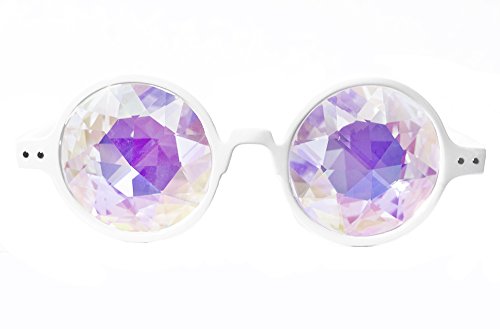Rave Raptor White Frame Kaleidoscope Rainbow Lens 45mm