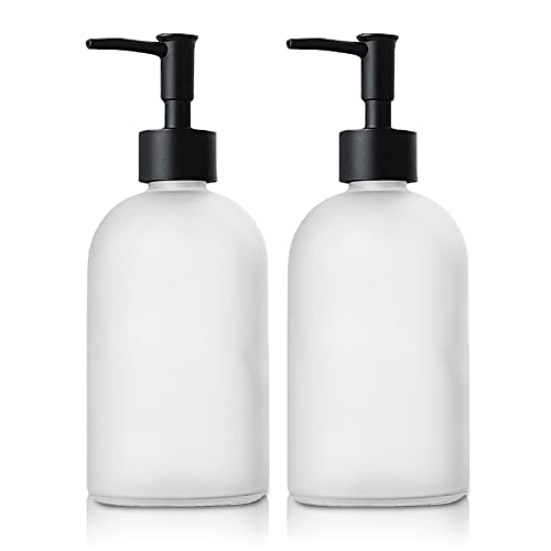 Ulable シャンプーボトル ディスペンサー 遮光瓶 410ml 詰め替え可能な液体ソープディスペンサー 食器用洗剤 液体 ハンドソープ おしゃれ 詰め替えボトル ガラス 洗剤 キッチン 洗剤詰め替えボトル 台所 洗面所 バスルーム/キッチンシンク/消毒